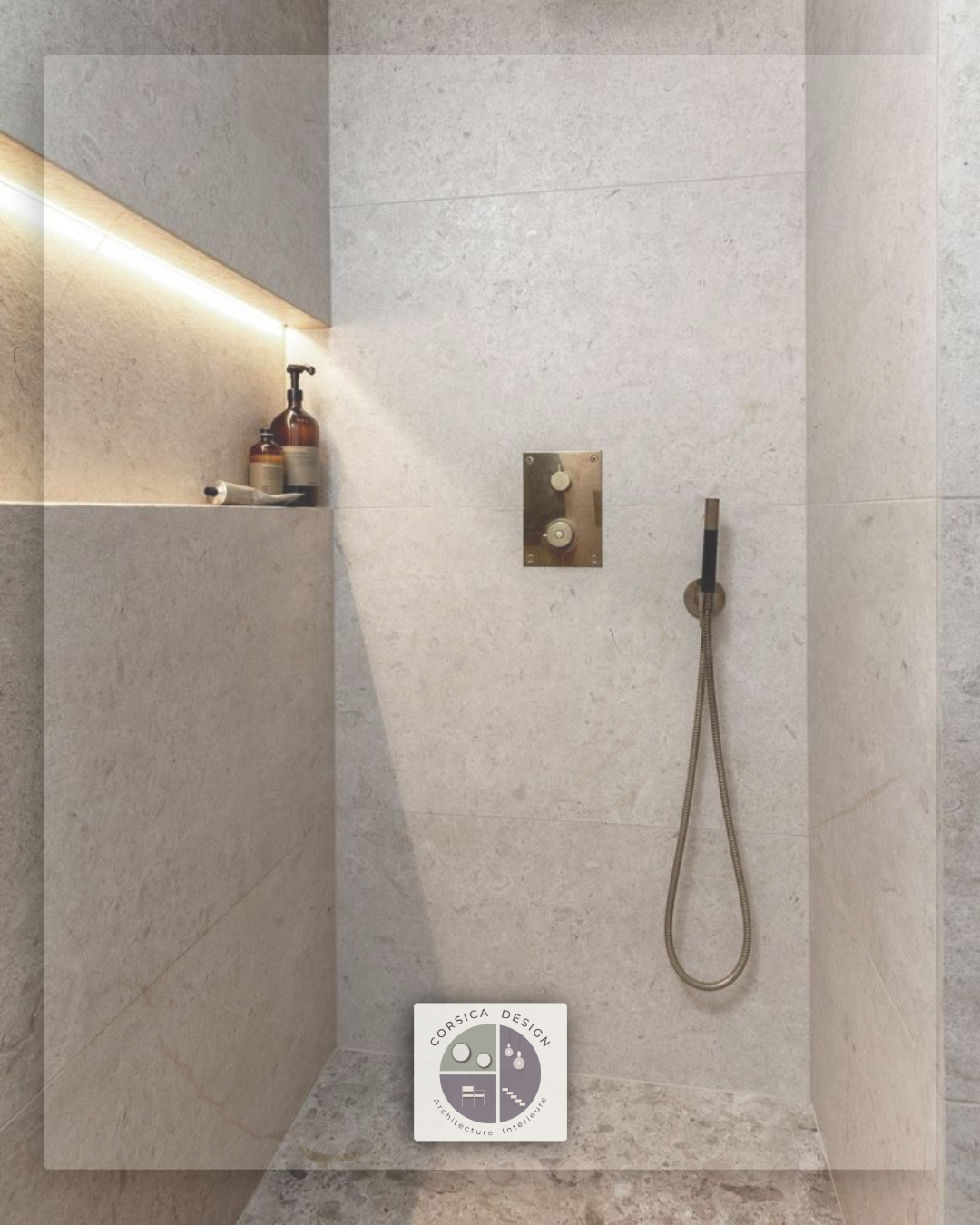 Salle de bain XXL carrelage beige