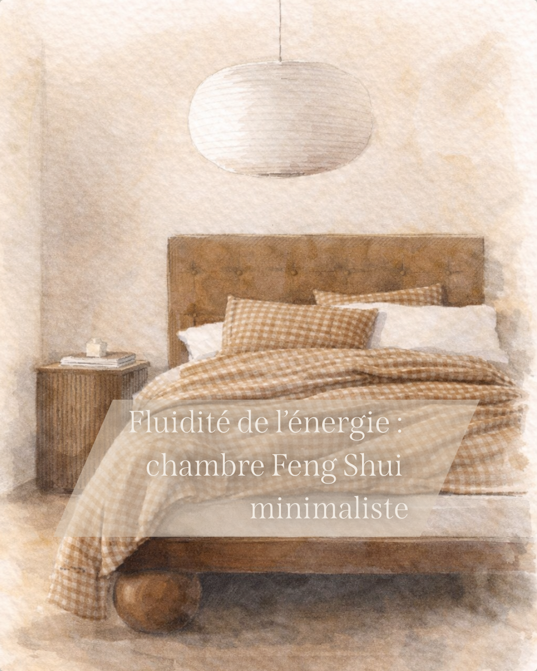 Chambre Feng Shui minimaliste – équilibre et douceur