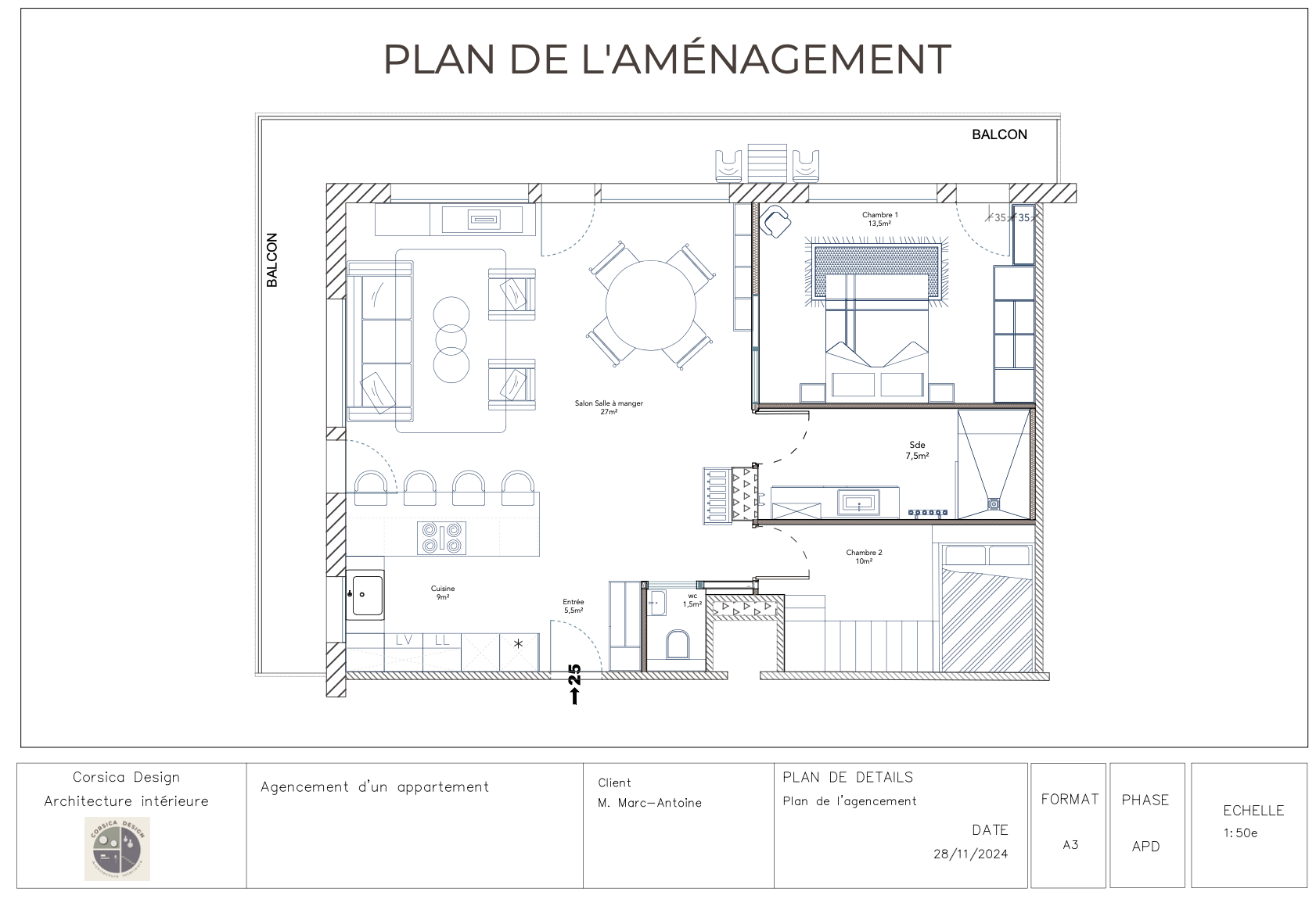 Plan aménagement intérieur