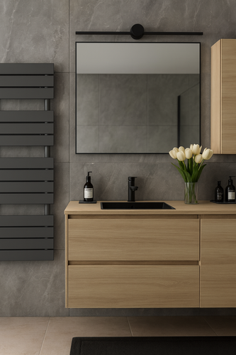 Douche à l’italienne et matériaux naturels – Salle de bain optimisée par Corsica Design