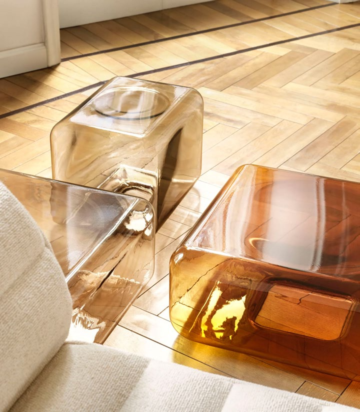 ACERBIS LOKUM Table basse en verre soufflé - Designer Sabine Marcelis